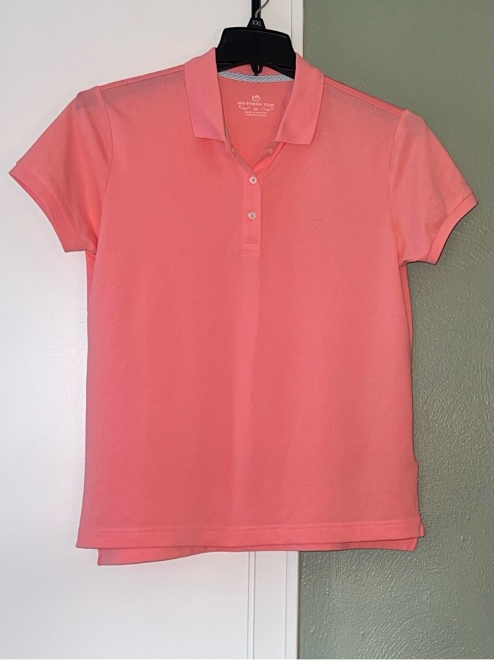 Southern Tide WOMANS Lightweight Stretch Poly-spandex PINK 3 Button Polo MED EUC